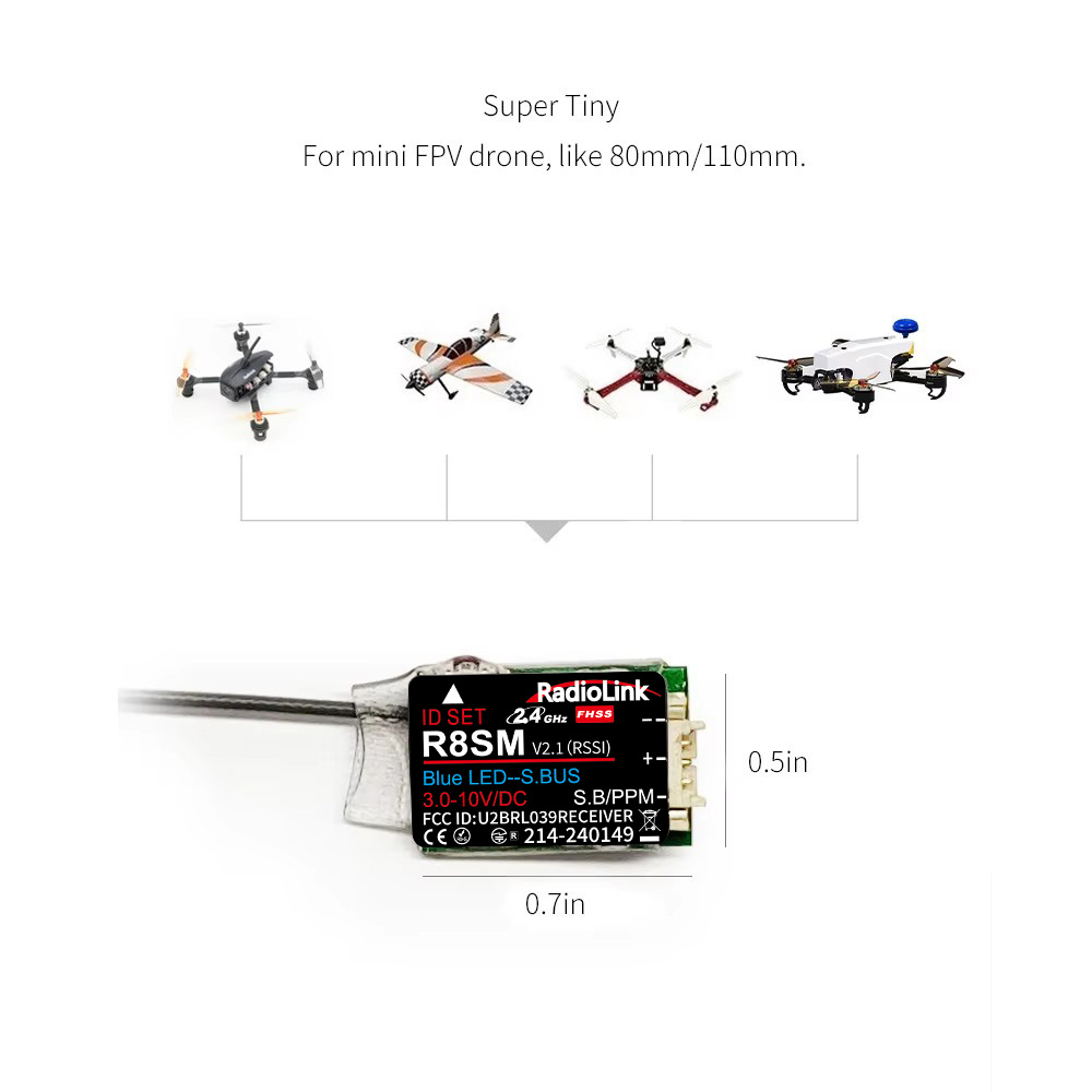 RadioLink R8SM 8CH 2.4GHz Supe - Receiver Sbus 8Ch 评论和价格